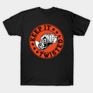 Keep It Twisted Funny Vintage Motorbike Speed Racing Biker T-Shirt